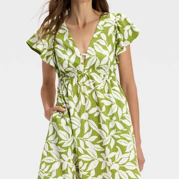 slim fit dress slacks Leaf Print Dress main image 1